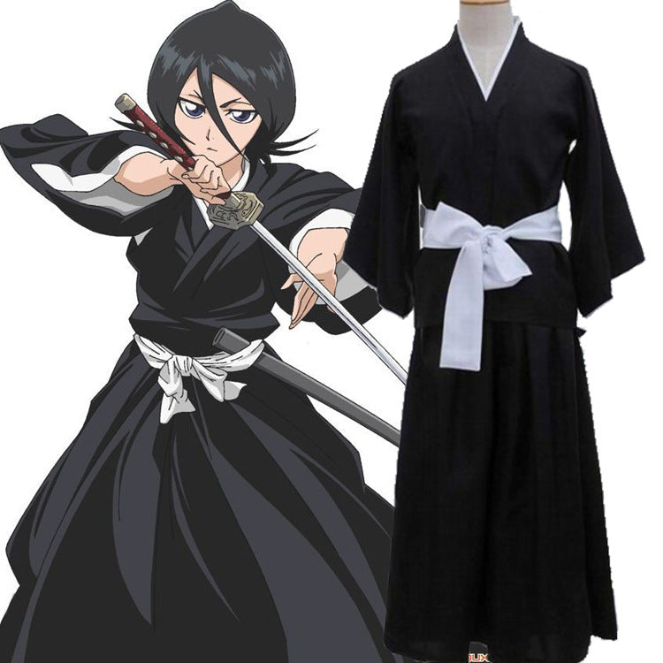 Kuchiki Rukia Shinigami Cosplay Costume Wig Shoes Set Anime Halloween For Woman Men Clothes