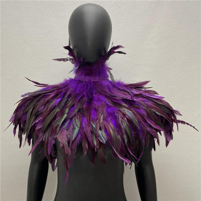 Feather cape scarf chicken feather fake collar makeup ball shawl