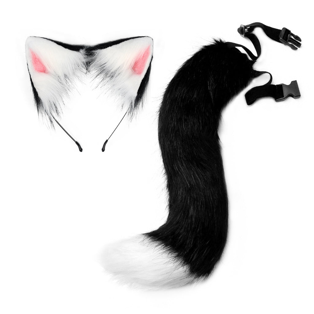 Halloween Cosplay Fake Fox Fur Tail Costume Accessory Animal Tail Cat Ear Headband Hairband Drop Shipping
