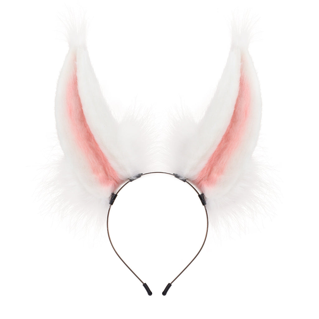 Handmade Plush Realistic Rabbit Ears Cosplay Animal Ears Headband Accessory for Live Streaming and Performance