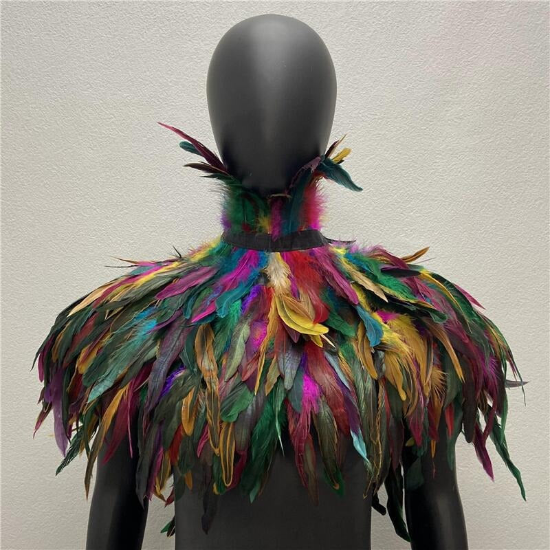 Feather cape scarf chicken feather fake collar makeup ball shawl