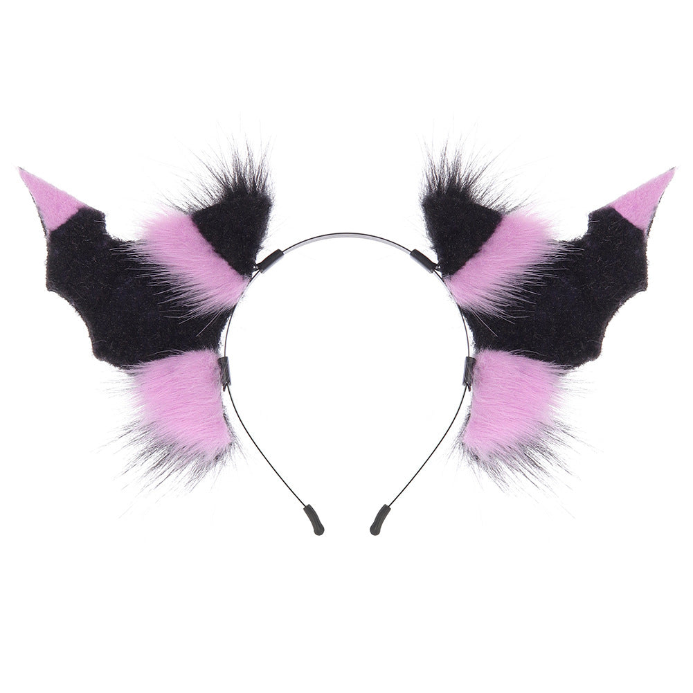 Halloween Dark Headwear, Cosplay Devil Horns, Bat Animal Ears, Multi-Color Hairband, Witch Costume Accessory