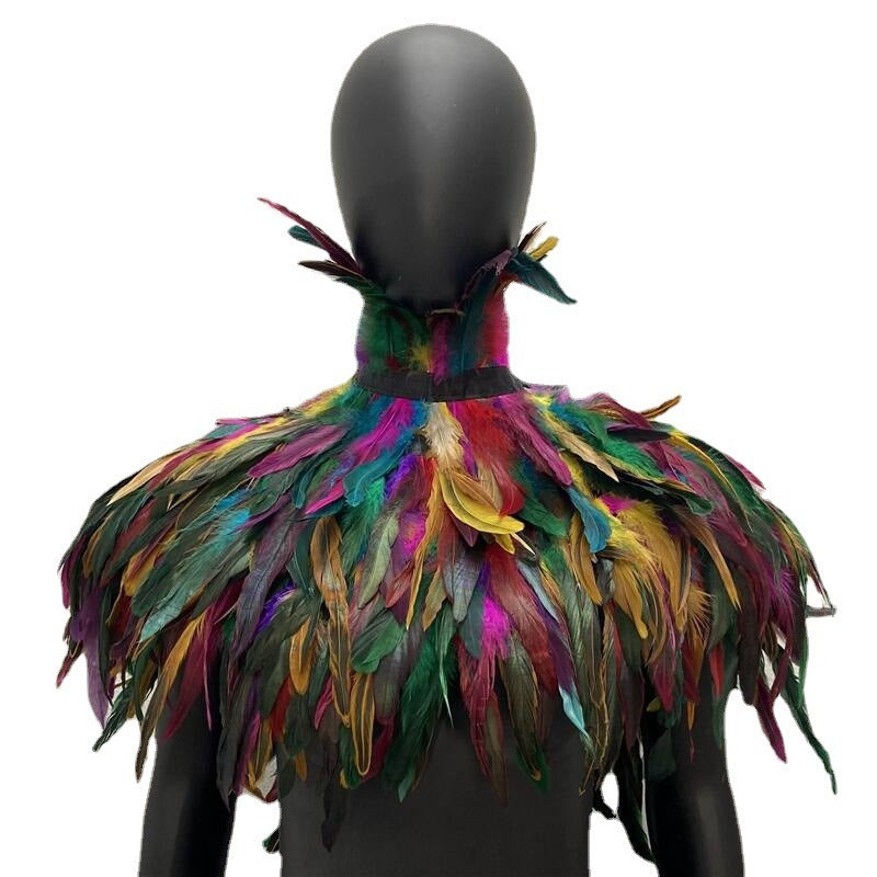 Feather cape scarf chicken feather fake collar makeup ball shawl