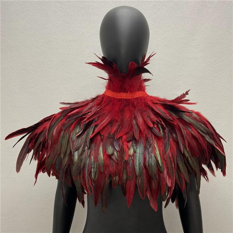 Feather cape scarf chicken feather fake collar makeup ball shawl