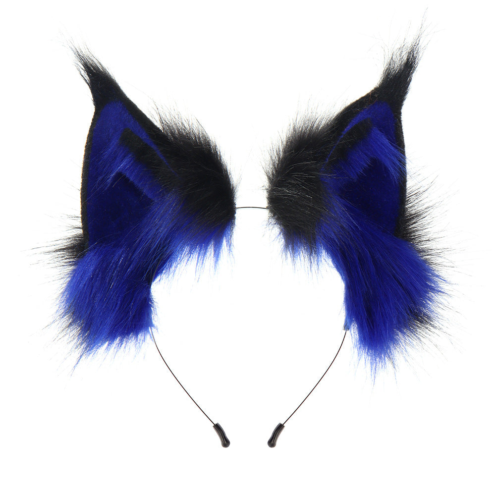 Handmade Realistic Lynx Ears Halloween Plush Headband Cosplay Hair Accessory Wildcat Ear Hair Decoration for Comic Con