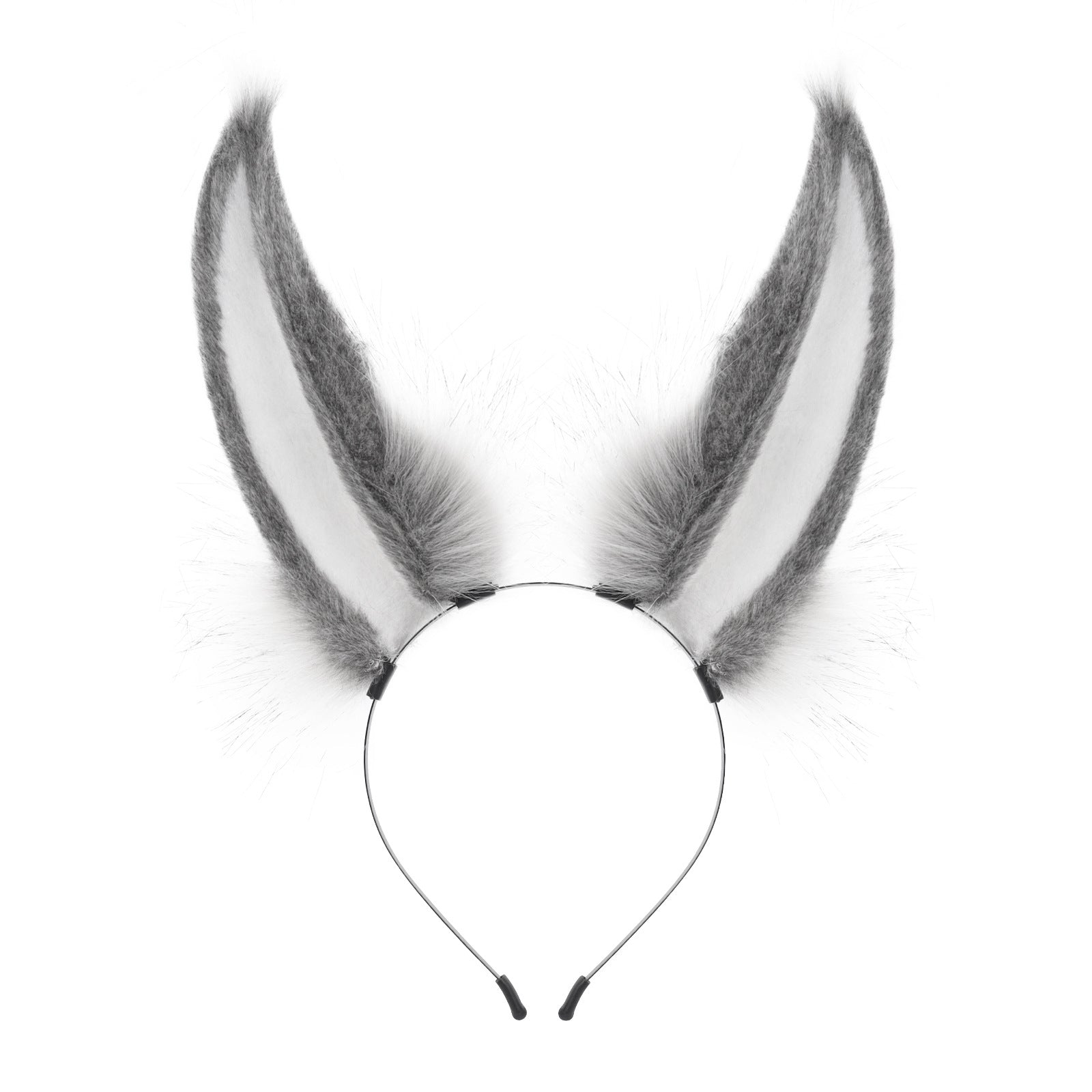 Handmade Plush Realistic Rabbit Ears Cosplay Animal Ears Headband Accessory for Live Streaming and Performance