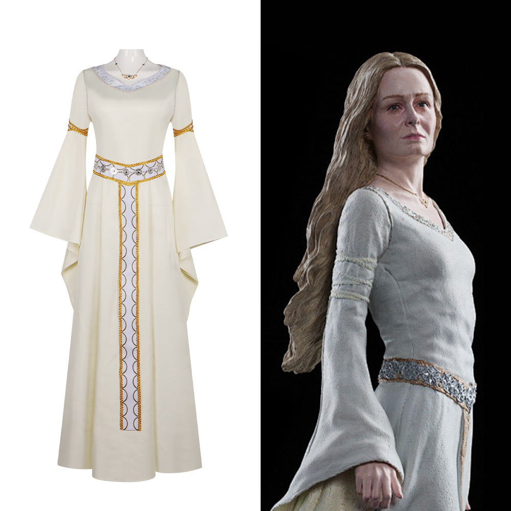 Lord of the Rings Cosplay Costume The Two Towers Eowyn Medieval Gown Dress Cosplay Stage Costume