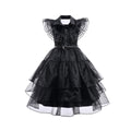 Wednesday Black Dress Cosplay Costume Halloween Addams Family Princess Dress Cosplay Outfit