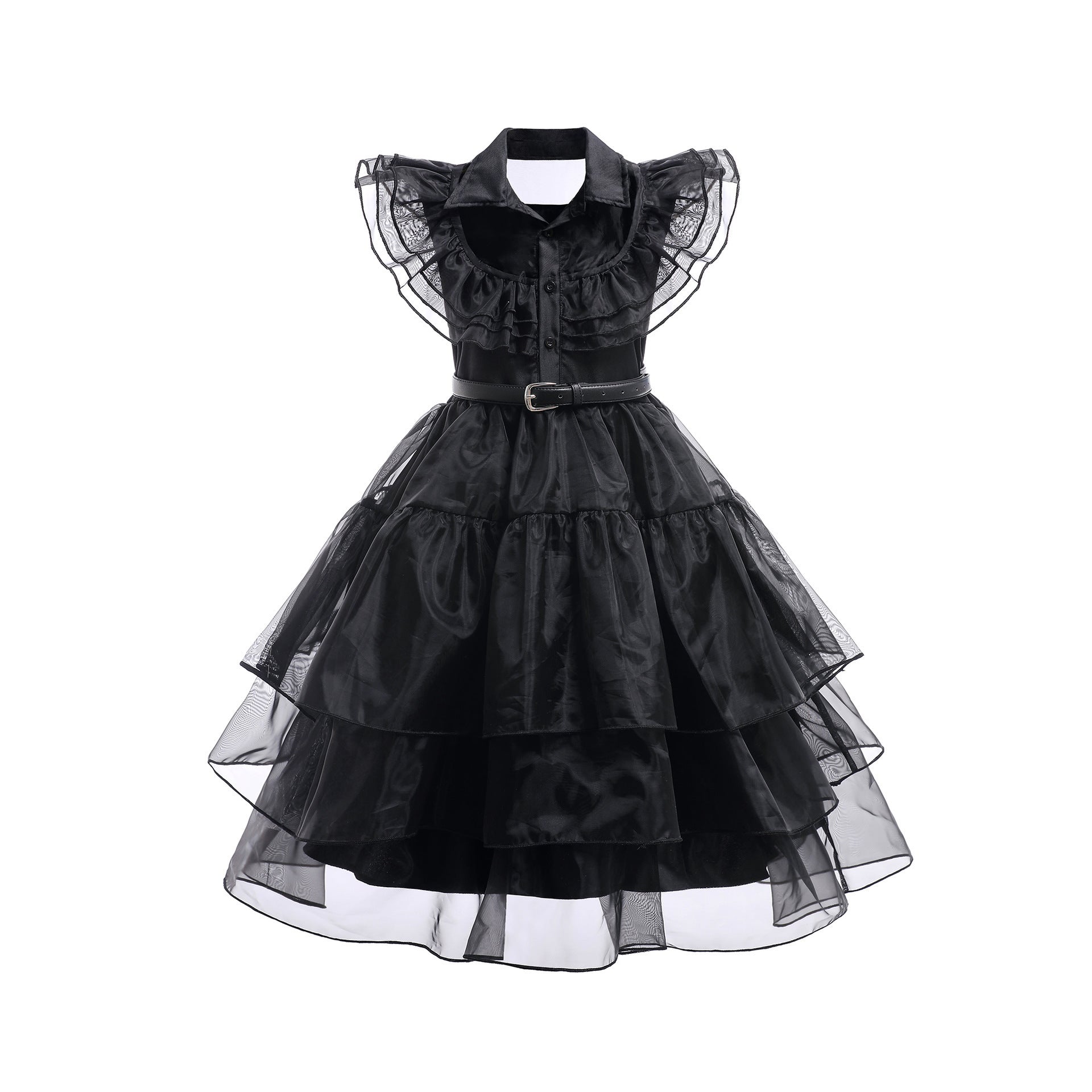 Wednesday Black Dress Cosplay Costume Halloween Addams Family Princess Dress Cosplay Outfit