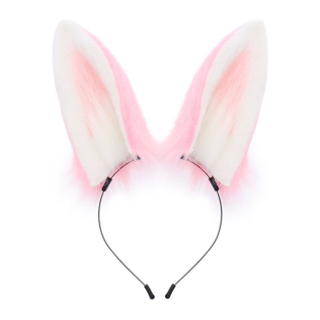 Cute Plush Rabbit Ears Hair Accessory for Anime Cosplay Costume, Realistic Animal Ears Headband Hairband