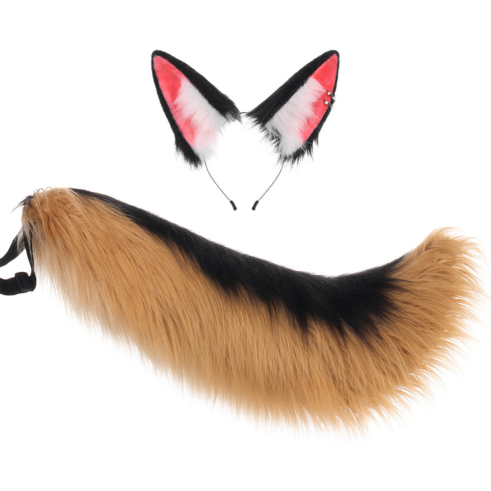 Halloween Handmade Wolf Cosplay Costume with Realistic Fur, Animal Ears and Tail Set for Anime Convention Accessories