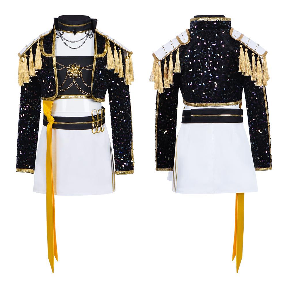 K-POP Witch Girl Group Cosplay Costume Rumi Black Stage Outfit Cosplay Halloween Performance Costume Anime Costume