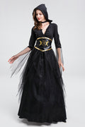 Halloween lace long dress witch mage cosplay witch performance costume