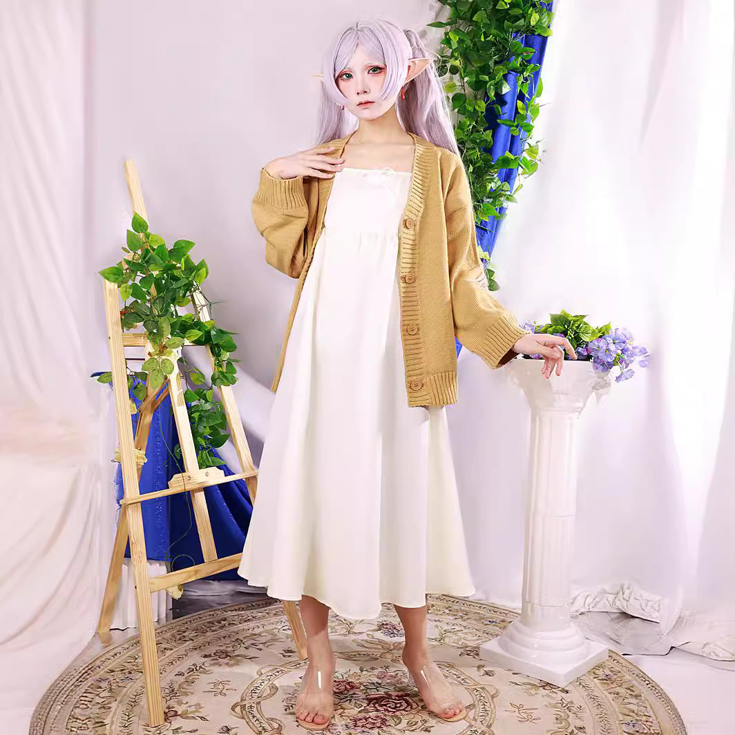 Funeral Lilian cosplay costume, Simmel elf ear magic, game anime cosplay set, female