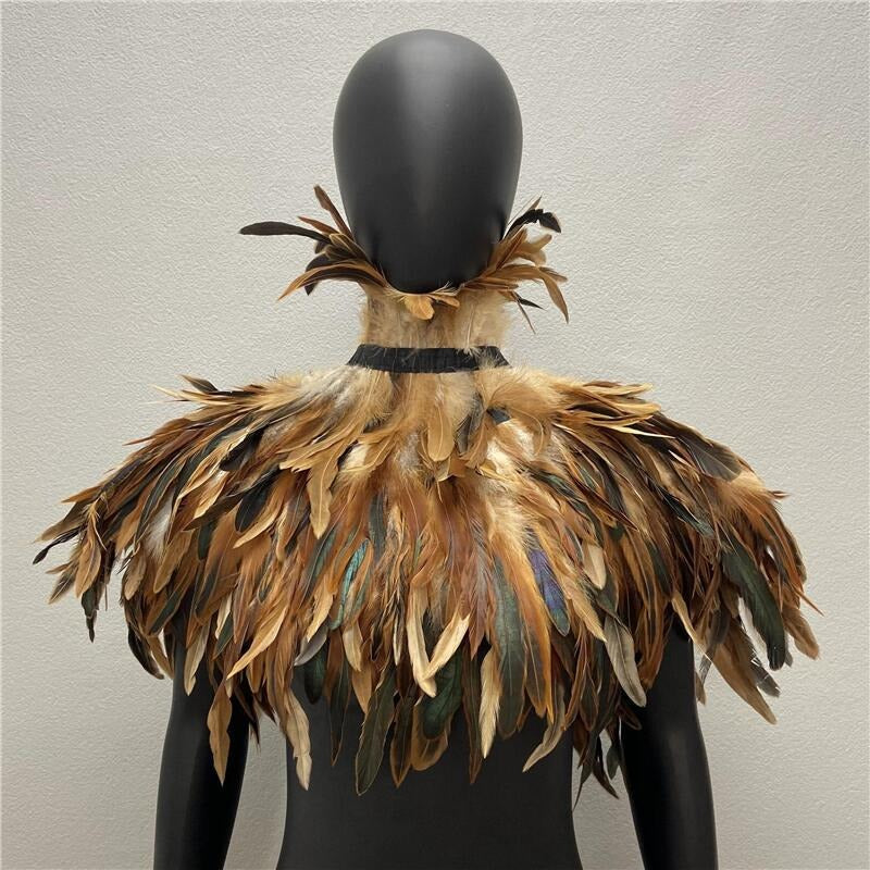 Feather cape scarf chicken feather fake collar makeup ball shawl