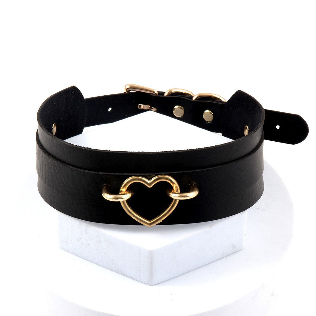PU Leather Alloy Collar with Rope for Adult Accessories, Neck Strap for Women, Sexy Choker with Tether