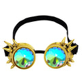 New LiuDingSteampunk Gothic Retro Colorful Kaleidoscope Glasses 3D Windshields Cosplay Goggles