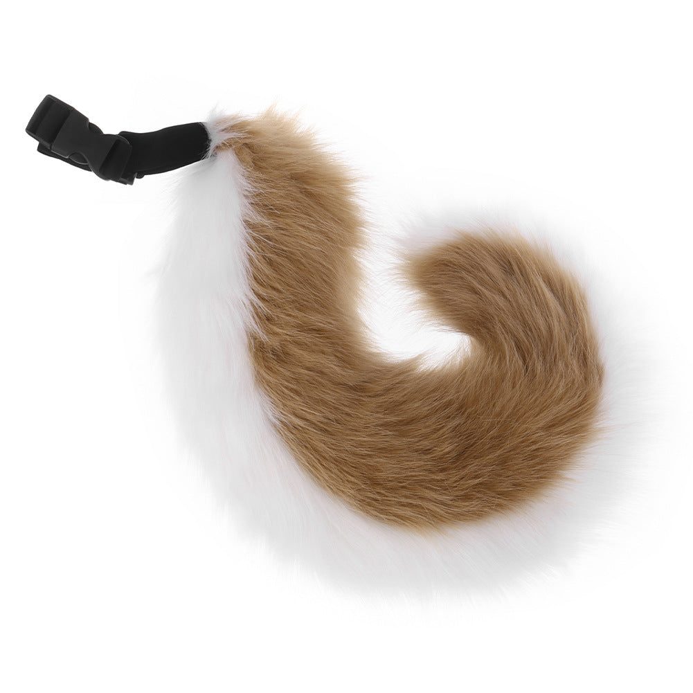 Handmade Plush Folded Ear Dog Headband Animal Ears Hair Accessory Cosplay Dog Ears Performance Tail Accessories
