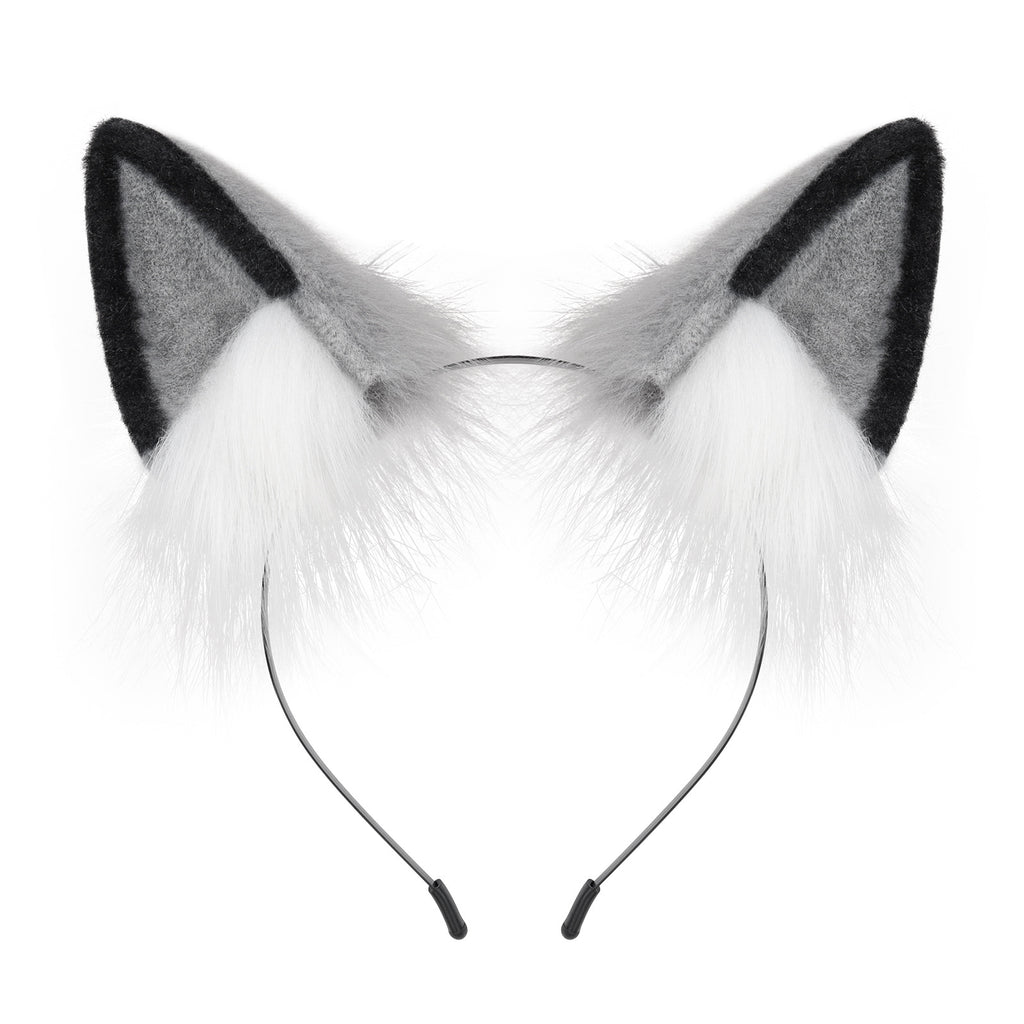 Handmade Plush Cat Ears Festival Party Role Play Cosplay Realistic Fox Animal Ears Headband