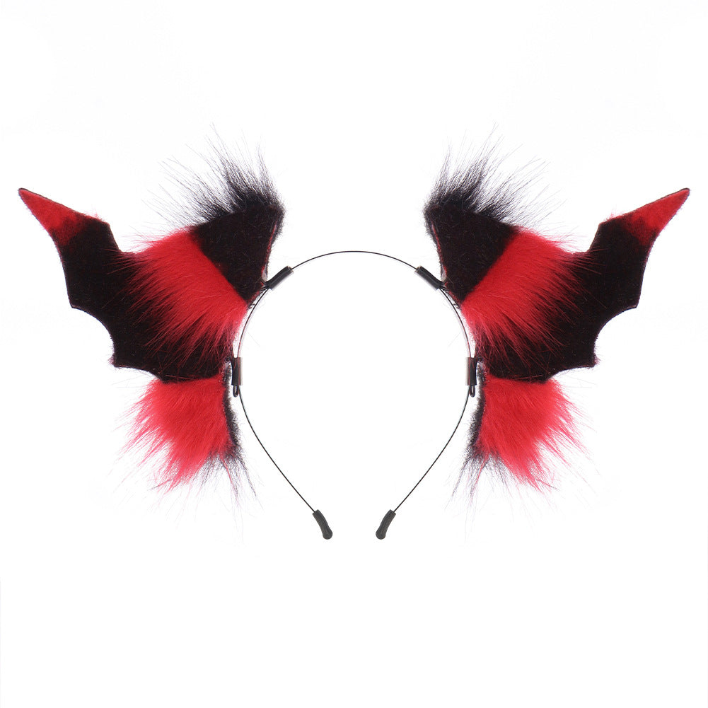 Halloween Dark Headwear, Cosplay Devil Horns, Bat Animal Ears, Multi-Color Hairband, Witch Costume Accessory