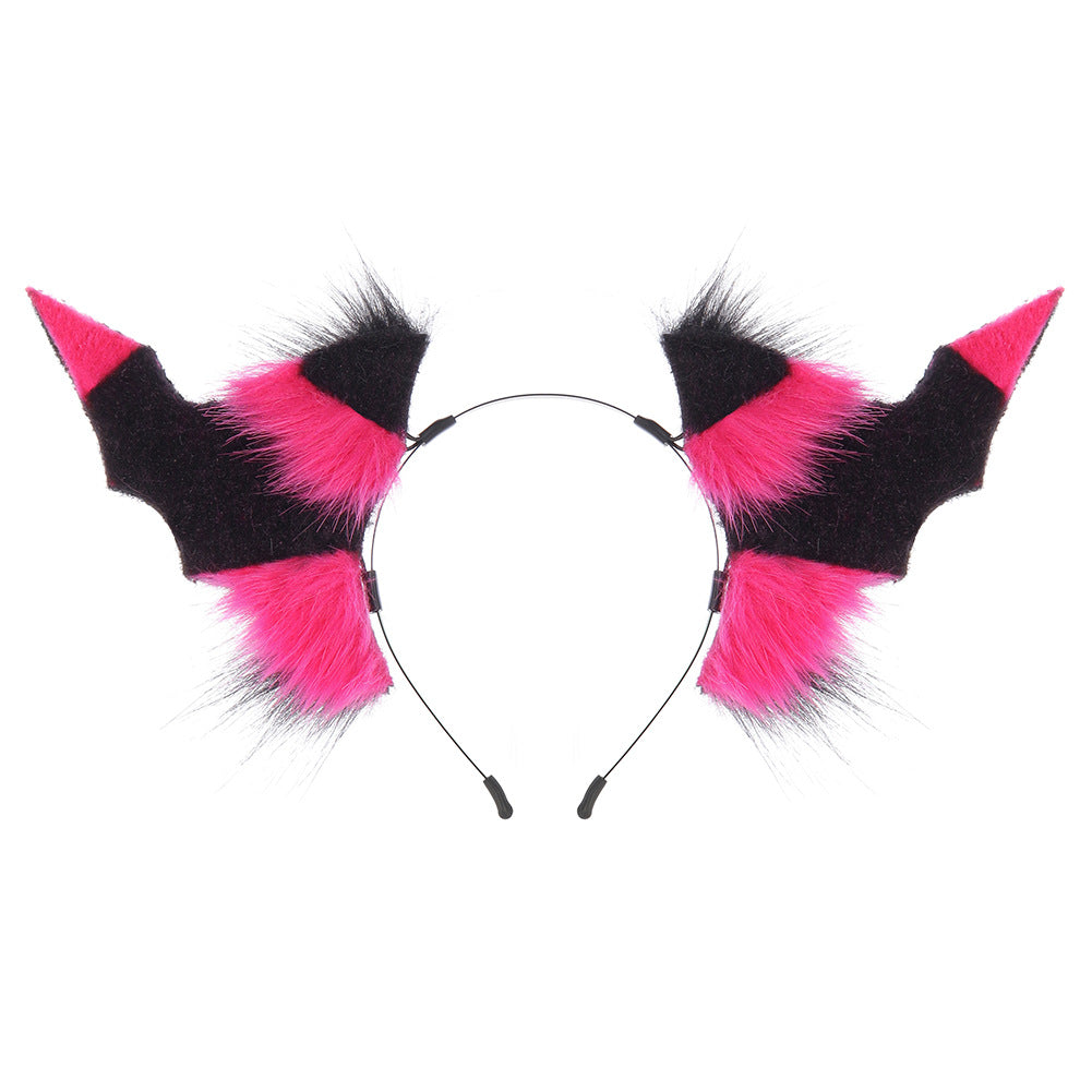 Halloween Dark Headwear, Cosplay Devil Horns, Bat Animal Ears, Multi-Color Hairband, Witch Costume Accessory