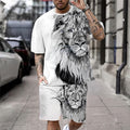 Men's round neck short sleeved casual T-shirt set, men's style