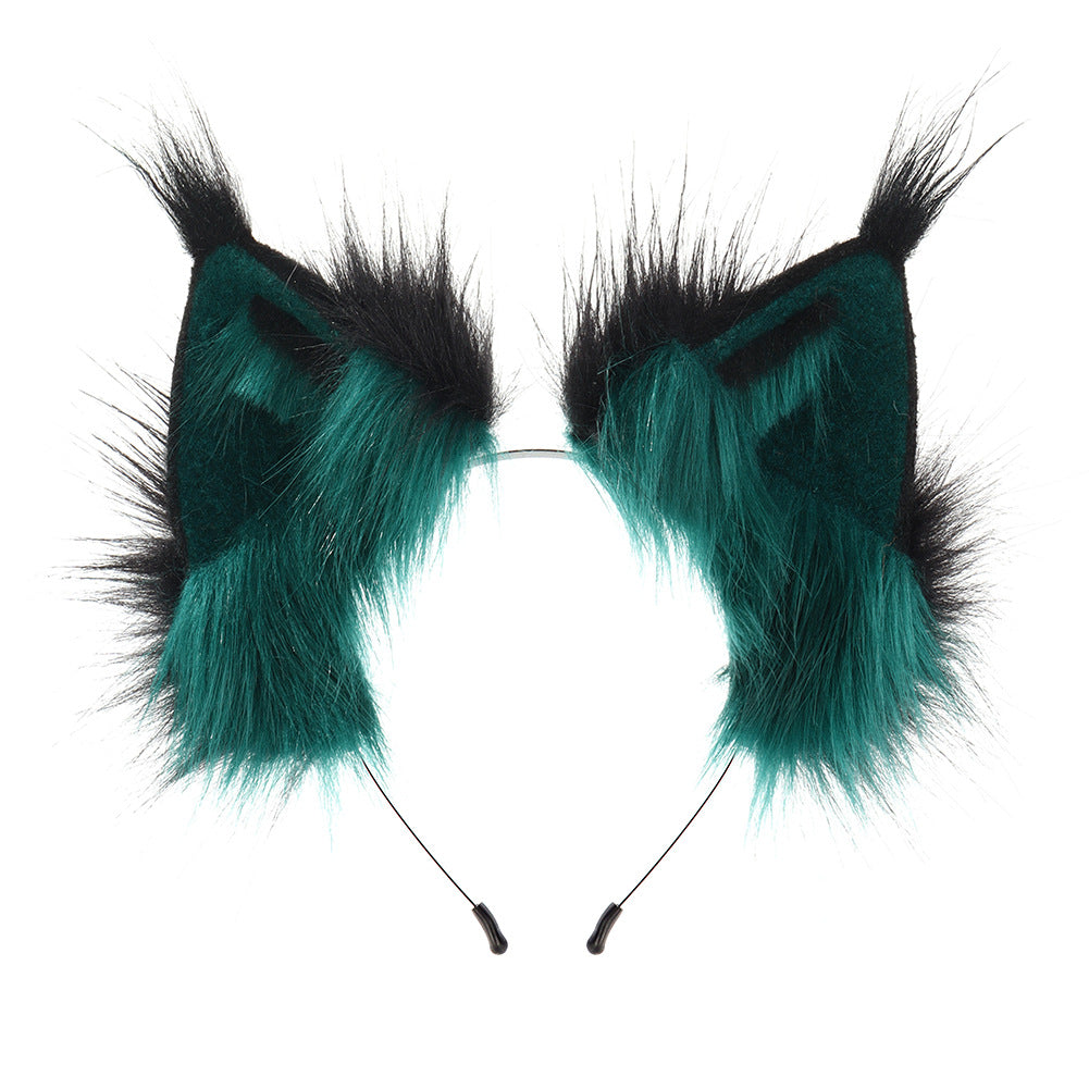 Handmade Realistic Lynx Ears Halloween Plush Headband Cosplay Hair Accessory Wildcat Ear Hair Decoration for Comic Con