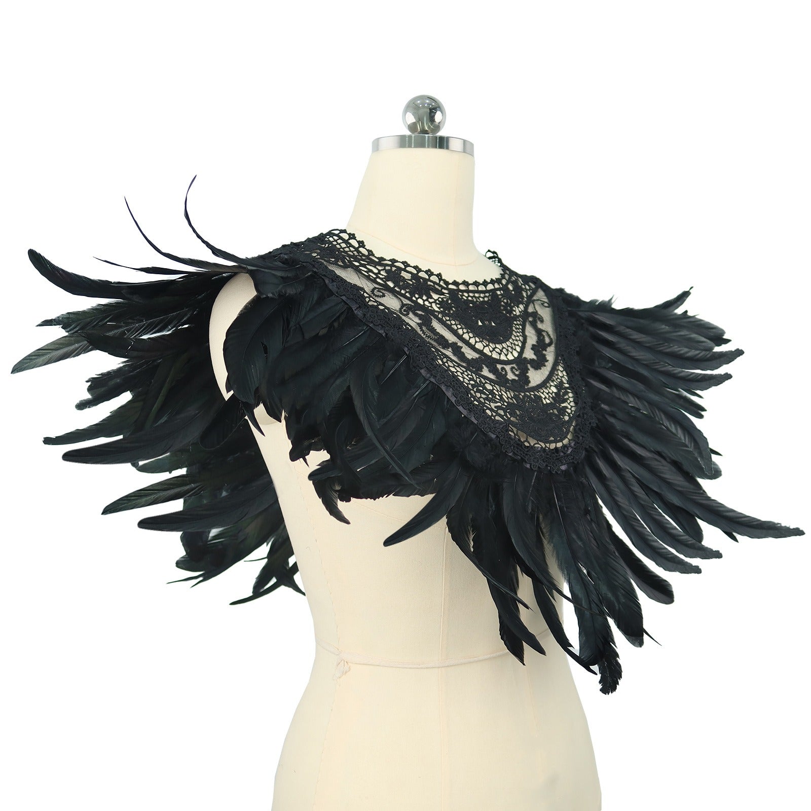 Feather shawl gothic cosplay makeup ball accessories runway stage costumes
