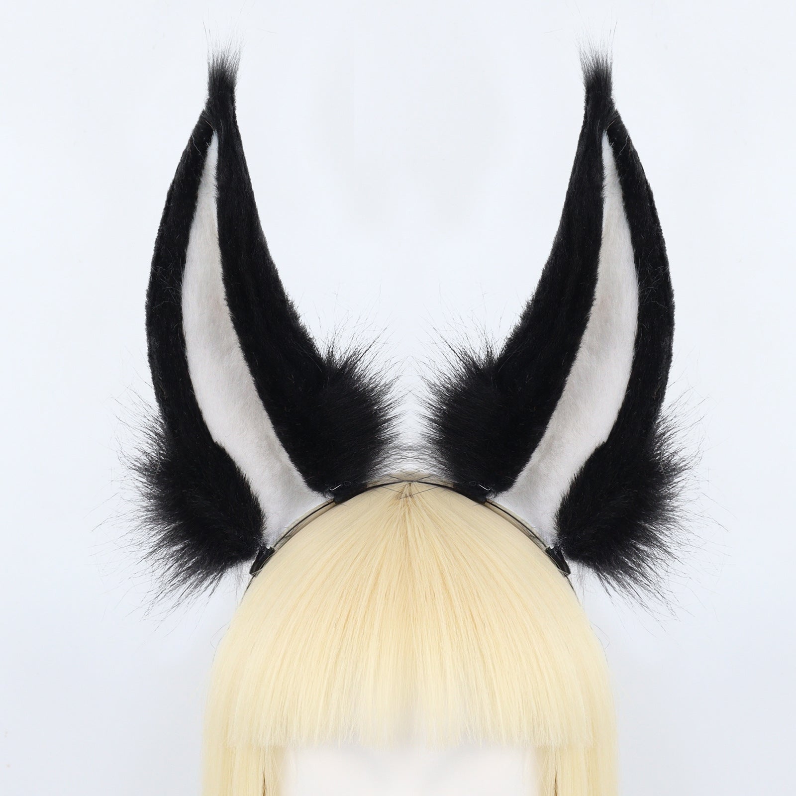 Handmade Plush Realistic Rabbit Ears Cosplay Animal Ears Headband Accessory for Live Streaming and Performance