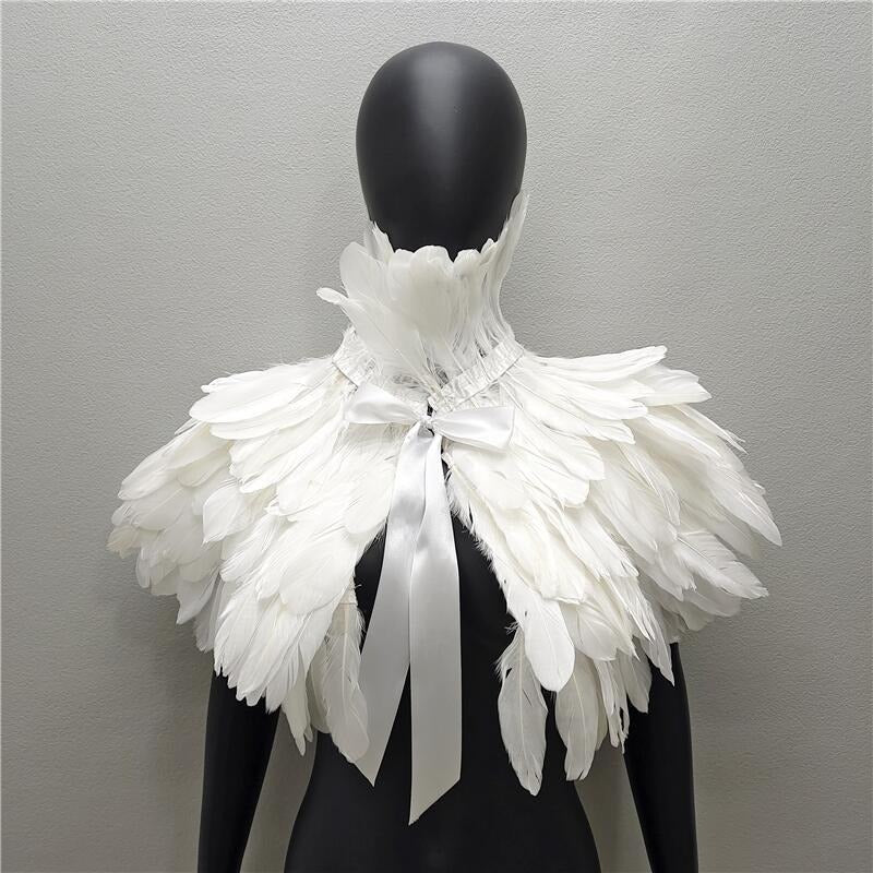 Feather cape scarf chicken feather fake collar makeup ball shawl
