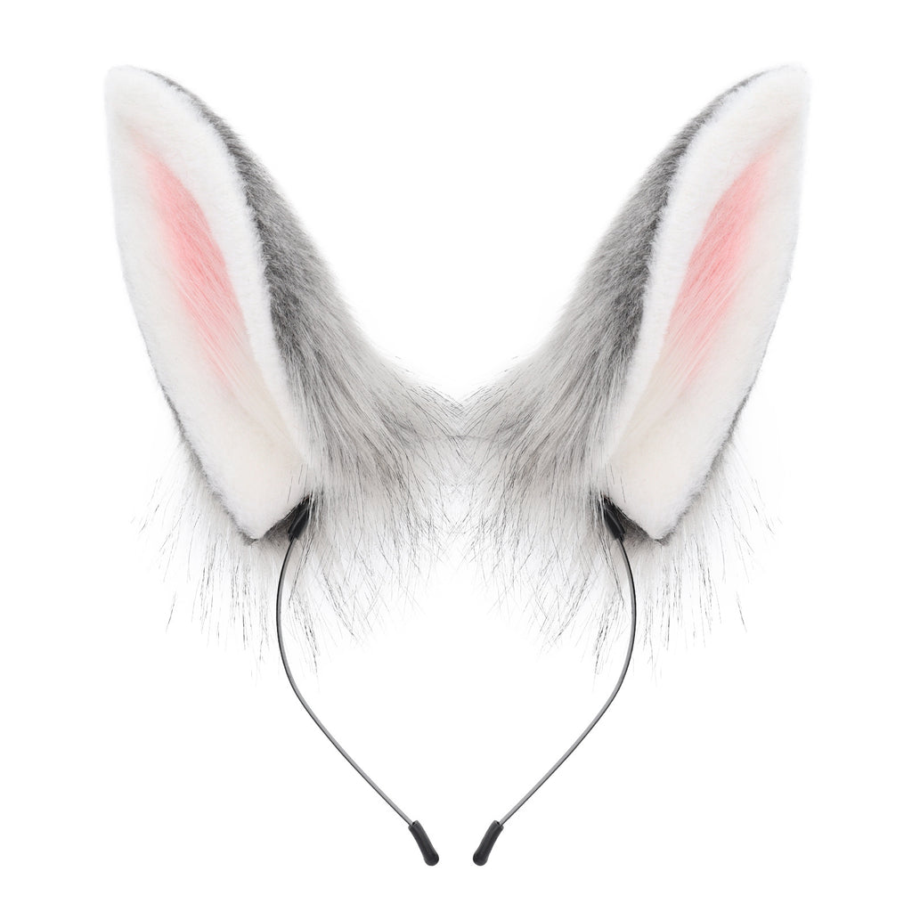 Cute Plush Rabbit Ears Hair Accessory for Anime Cosplay Costume, Realistic Animal Ears Headband Hairband