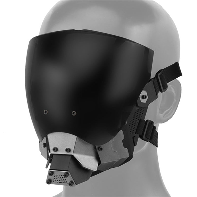 Cyberpunk Cosplay Full Face Mask Removable Double Sided Anti-fog Lens Sports Protective Mask