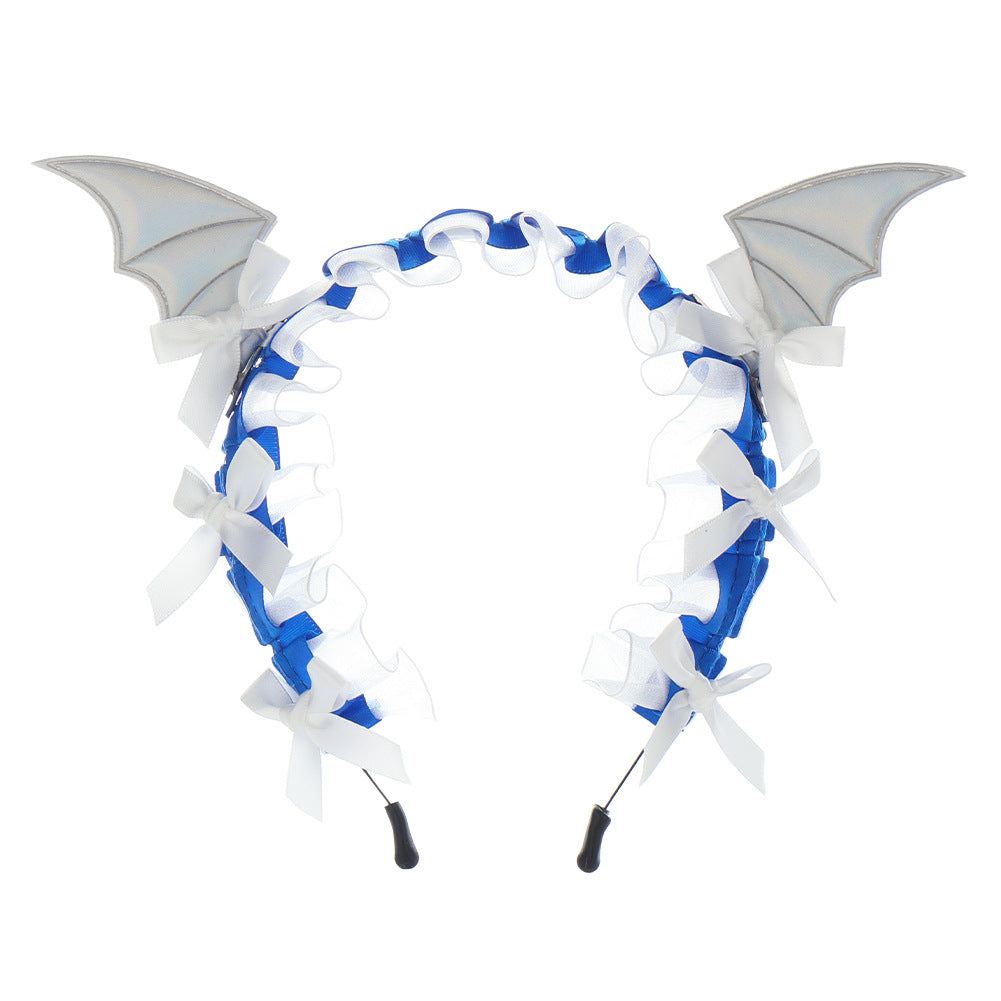 Halloween Bat Lace Headband Dark Gothic Lolita  Hair Accessory Cosplay Live Streaming Headwear Prop