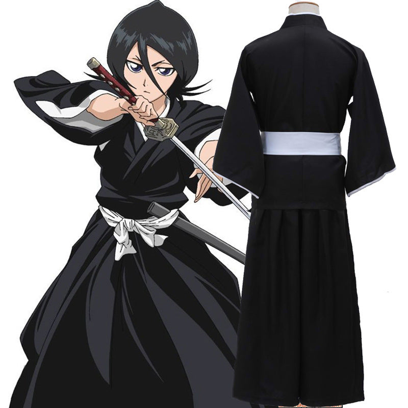 Kuchiki Rukia Shinigami Cosplay Costume Wig Shoes Set Anime Halloween For Woman Men Clothes