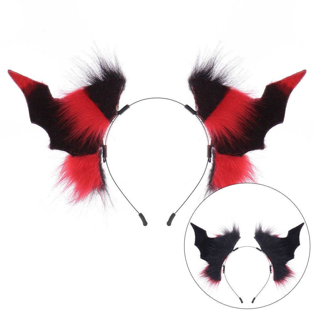 Halloween Dark Headwear, Cosplay Devil Horns, Bat Animal Ears, Multi-Color Hairband, Witch Costume Accessory