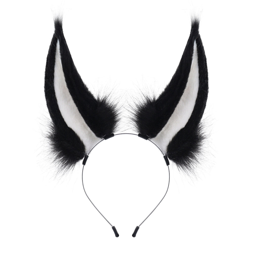 Handmade Plush Realistic Rabbit Ears Cosplay Animal Ears Headband Accessory for Live Streaming and Performance