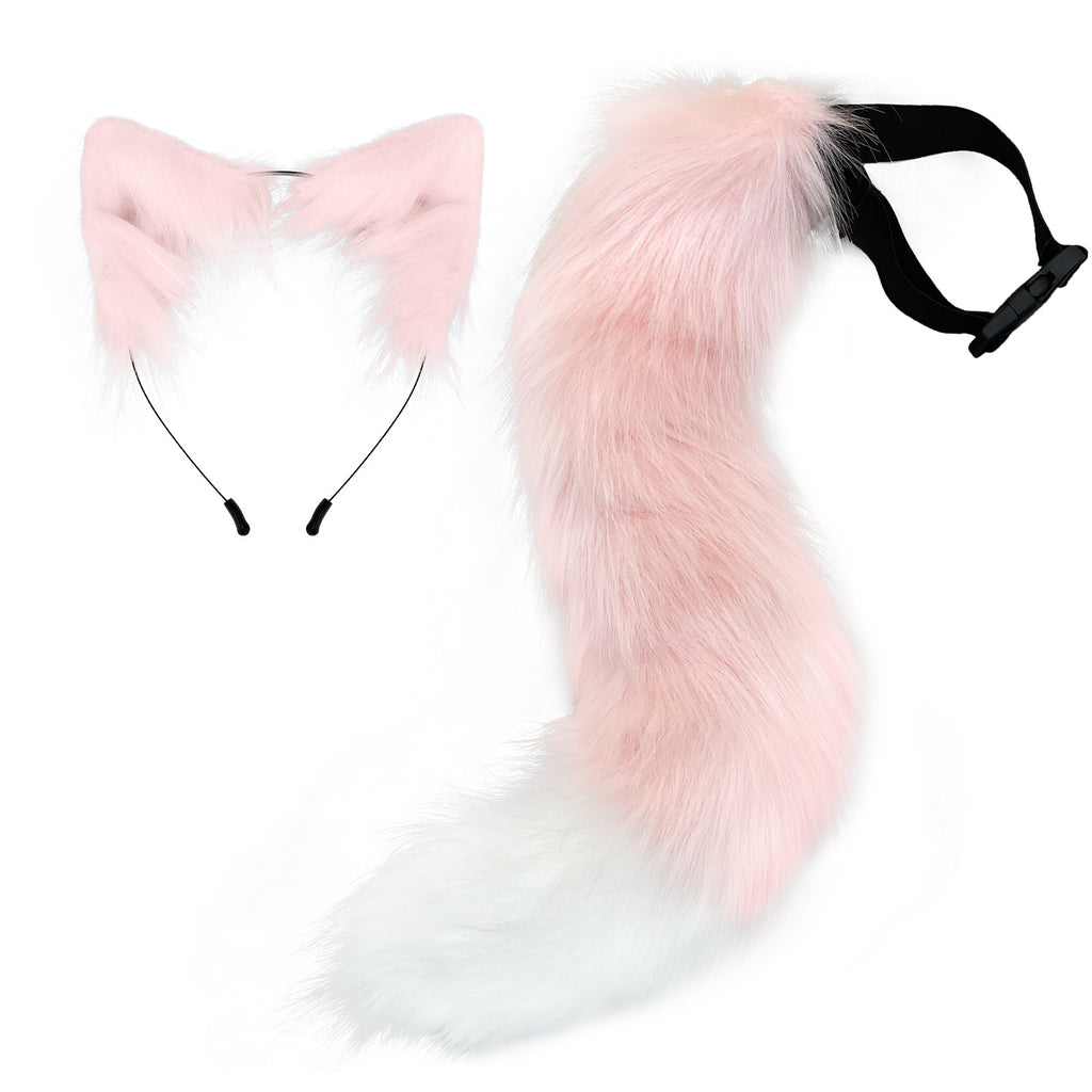 Halloween Cosplay Fake Fox Fur Tail Costume Accessory Animal Tail Cat Ear Headband Hairband Drop Shipping