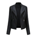 Women's leather jacket, women's short jacket, slim fit, thin leather jacket, women's motorcycle jacket