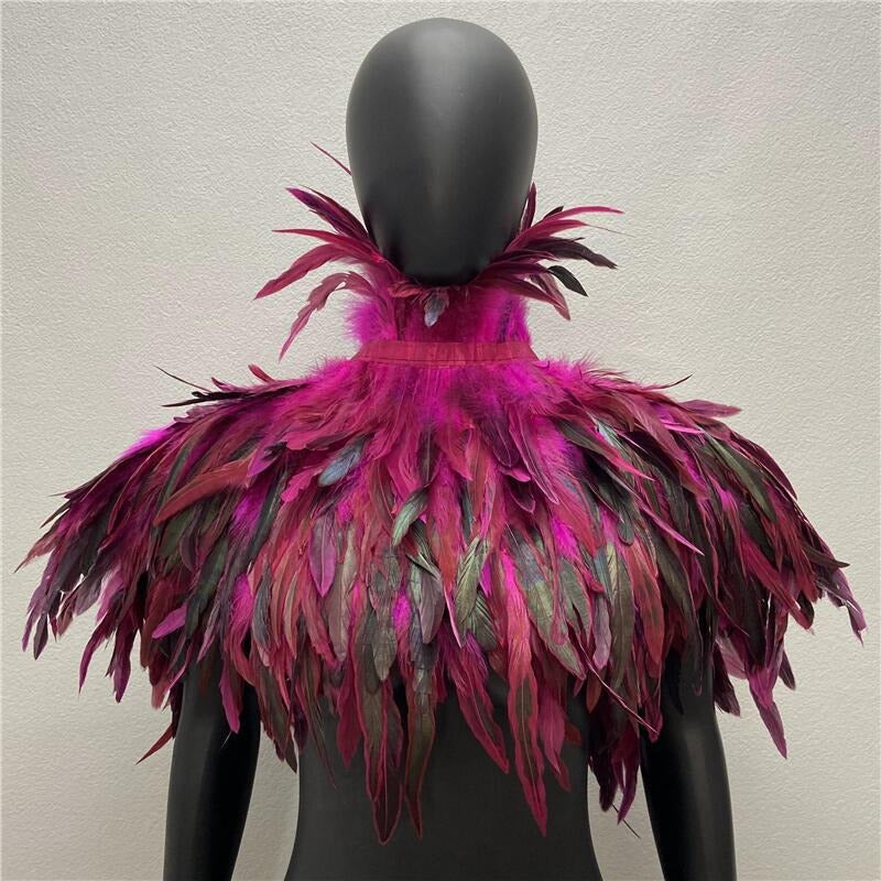 Feather cape scarf chicken feather fake collar makeup ball shawl
