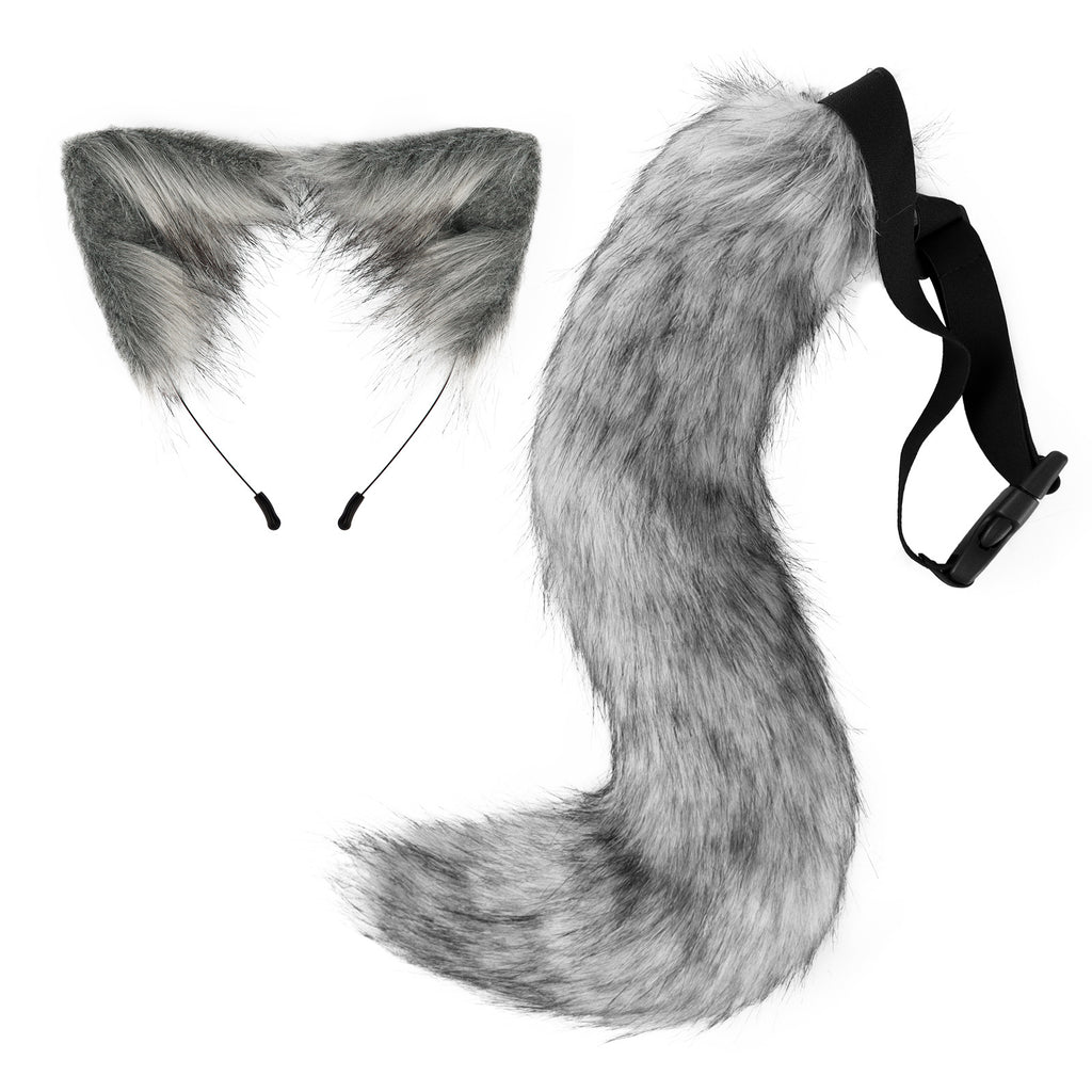 Halloween Cosplay Fake Fox Fur Tail Costume Accessory Animal Tail Cat Ear Headband Hairband Drop Shipping