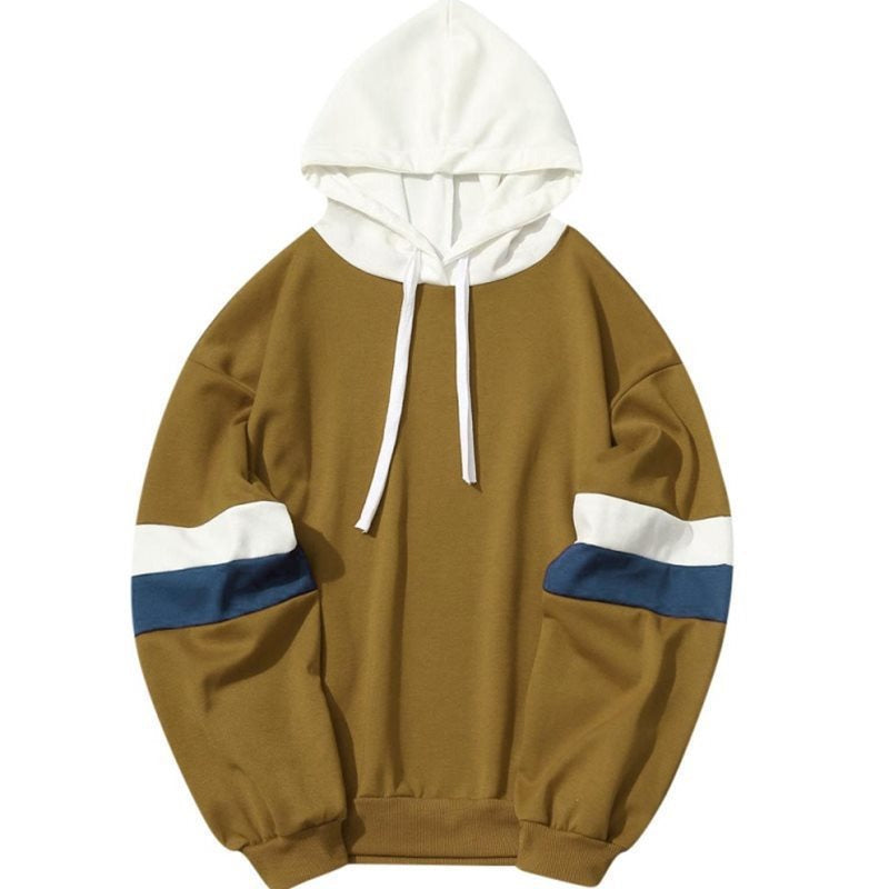 Printed patchwork men's and women's parallel bar hoodie and hat