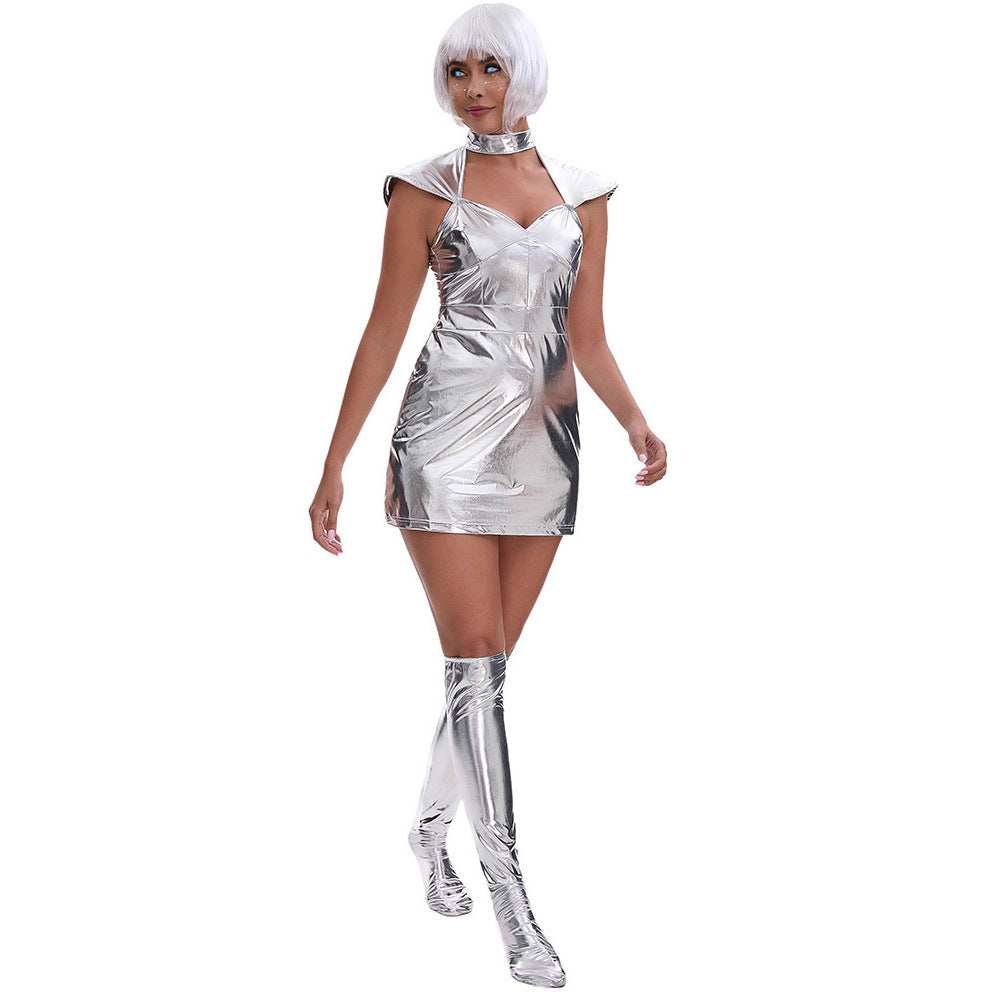 Mechanical Era Silver Spacesuit Cosplay Halloween Planet Warrior Astronaut Costume