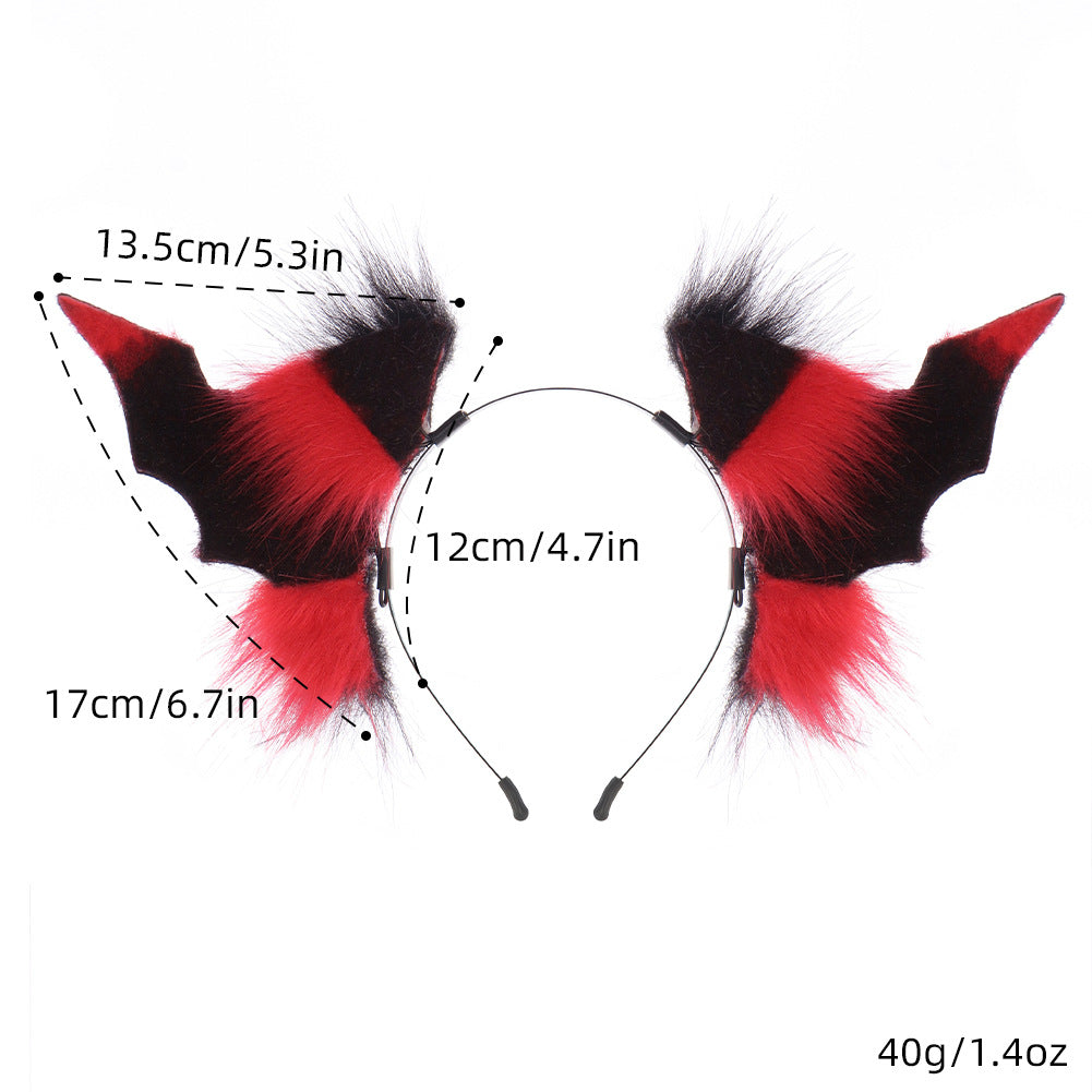 Halloween Dark Headwear, Cosplay Devil Horns, Bat Animal Ears, Multi-Color Hairband, Witch Costume Accessory