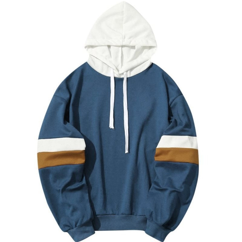 Printed patchwork men's and women's parallel bar hoodie and hat