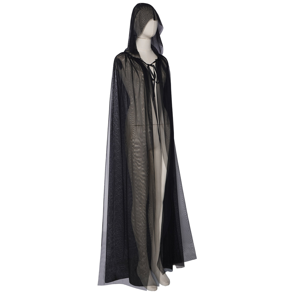 Hooded Dark Witch Cloak Cosplay Costume Halloween Long Cape Cosplay Anime Stage Costume