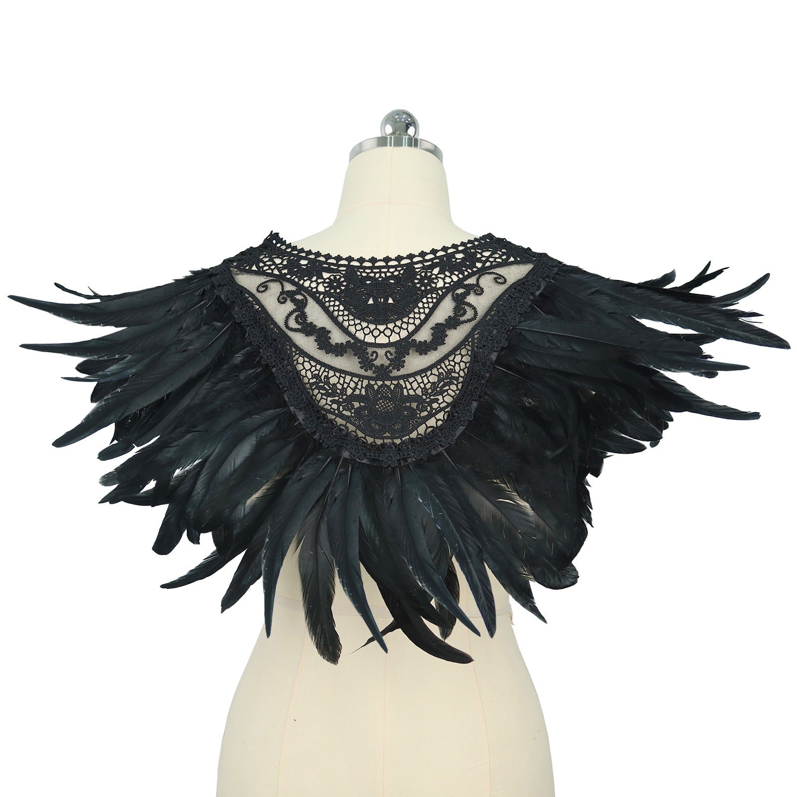 Feather shawl gothic cosplay makeup ball accessories runway stage costumes