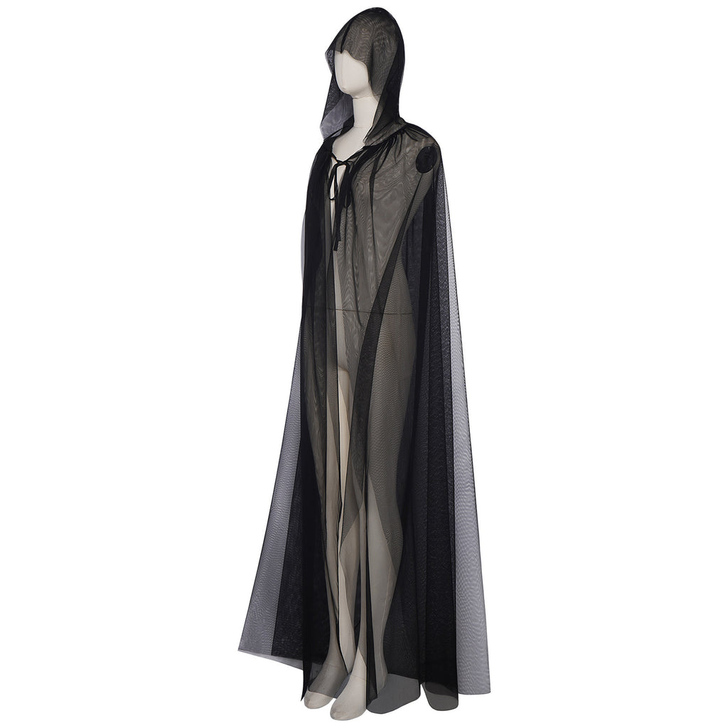 Hooded Dark Witch Cloak Cosplay Costume Halloween Long Cape Cosplay Anime Stage Costume
