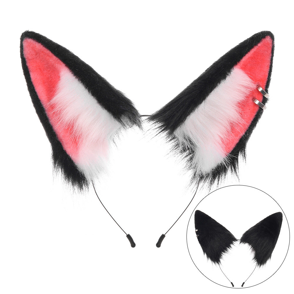 Halloween Handmade Wolf Cosplay Costume with Realistic Fur, Animal Ears and Tail Set for Anime Convention Accessories