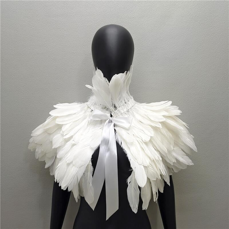Feather cape scarf chicken feather fake collar makeup ball shawl